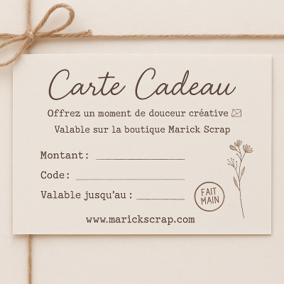 Carte cadeau marick scrap elegante 1 